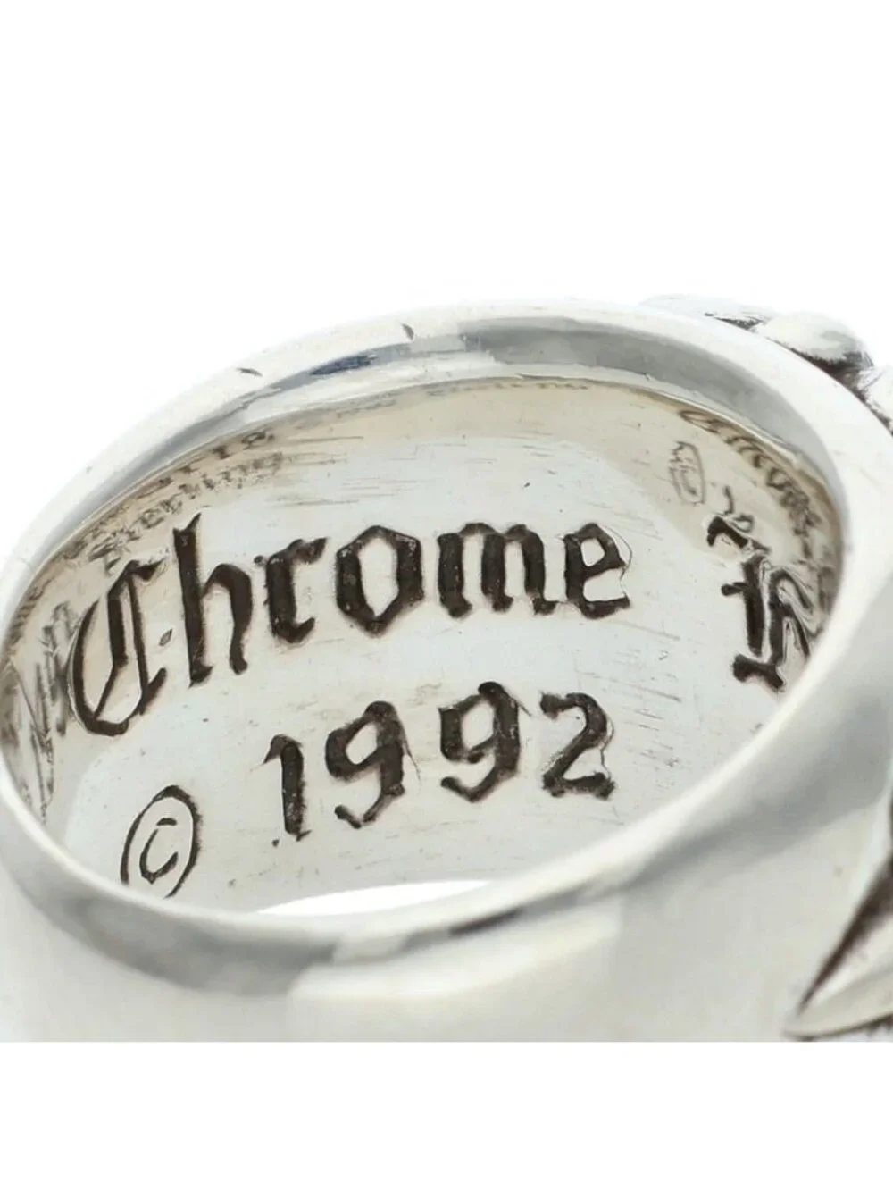 Chrome Hearts Flrl Floral Cross Silver Ring